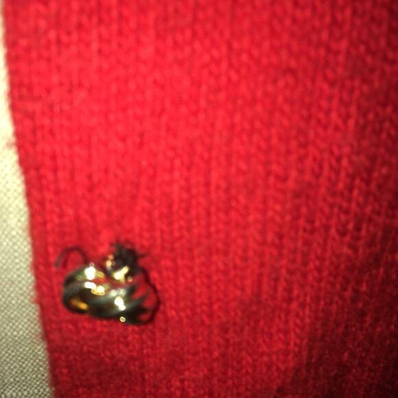 Neiman-Marcus Red 100% Cashmere Cardigan Sweater S - Picture 7 of 9